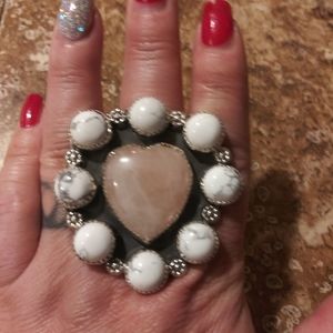 BNWT M&S Rose Quartz & Howlite Ring